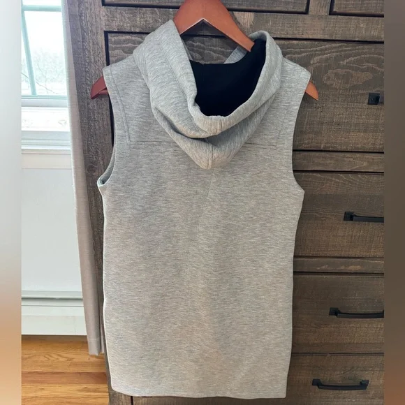 T by Alexander Wang Gray and Black Sleeveless Hoodie Dress, size small